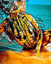 colourful creative body painting